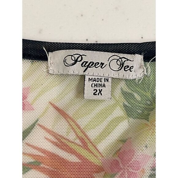 Paper Tee women’s blouse 2X floral see through - Picture 6 of 6